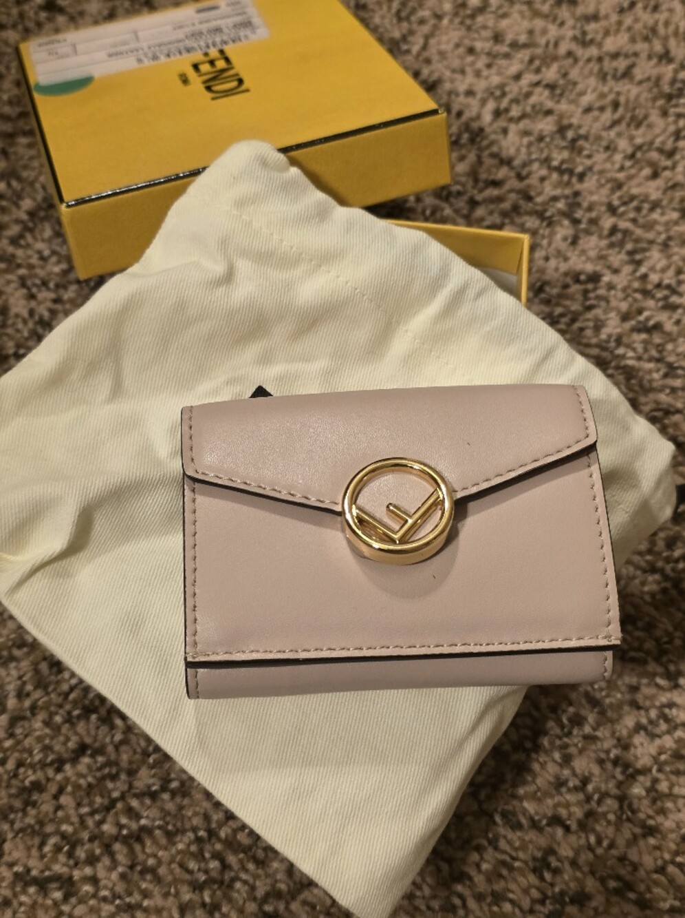 Fendi Compact Wallet In Blush Color/ New